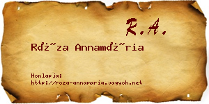 Róza Annamária névjegykártya